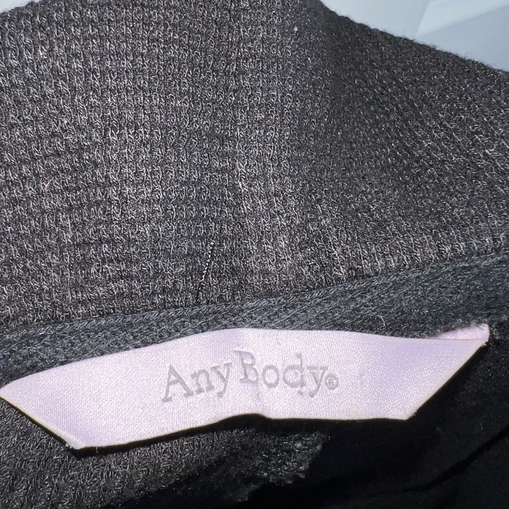 AnyBody X Large Black Loungewear Tunic Top Cowl Neck Waffle Knit Long Sleeve XL - Picture 7 of 12